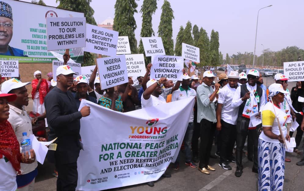 Images from the National Peace Walk organized by the National Working Committee (NWC) of the Young Progressives Party (YPP)